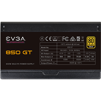 850Watt EVGA SuperNOVA 80 Plus Gold